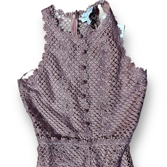 Alice McCall Rouge pink Boogie Nights Cropped Metallic Crocheted Jumpsuit Size 0 - Picture 4 of 12